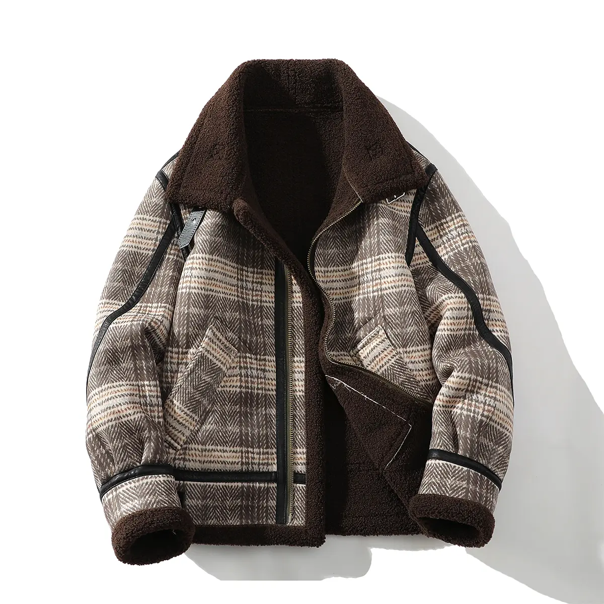 Handmade, Limited-Edition Men's Faux Suede Thickened Windproof Jacket with Fleece Lining