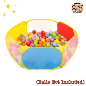 Kids Ball Pit Large Pop-Up Toddler Play Tent – Indoor & Outdoor Playhouse Playpen for Girls & Boys, Foldable Baby Ball Pit w/ Zipper Storage Bag, Christmas Gift for Toddlers (Balls Not Included, Blue Yellow Red Green)