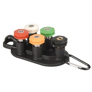 5 Spray Nozzles Tips with 1/4" Quick Connector for Pressure Washer Fit with Holder Rack for Organized Storage, 0° to 40° Spray Angles+ Soap Tip for Driveways, Car Washing And Outdoor Cleaning Tasks