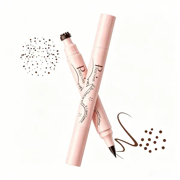 3-in-1 Dual-Ended Freckle Makeup Pen - Waterproof, Smudge-Proof, Long-Lasting, Lightweight Daily Cosmetic Tool with Eyeliner Stamp, Storage-Ready for Sun-Kissed Freckles