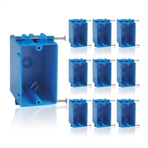10-Pack Single Gang Electrical Box, New Work Box 1 Gang, Work Electrical Nail Outlet Box, 18 Cu. in, Switch/Outlet Box for Christmas New Year Home Use