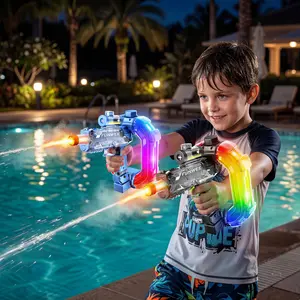FUNWEE Ultimate Battle Powerful Electric Water Gun, automatic squirt gun with glowing realistic muzzle, 700 cc high capacity, up to 32 ft range, outdoor summer swimming pool toy for adults and kids, toys for gifts tactical multiplayer team toy