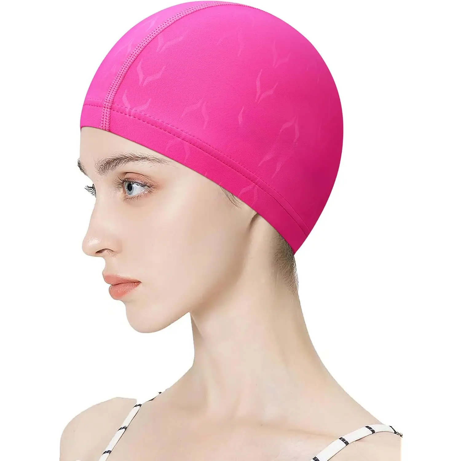 Fishtail Fabric Swim Cap for Men Women, Breathable High Elasticity Swimming Cap Hair Protection Quick Dry Soft for Long Hair Short Hair,  Boys and Girls