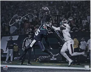 Garrett Wilson Autographed 16" x 20" Leaping Touchdown Catch Photograph - Fanatics Authentic Certified