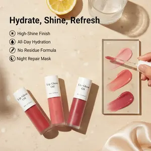 High-Shine Fruit Lip Oil - All-Day Hydrating, No Residue, Soft Brush For Easy Application, Lip Mask For Night Repair, Perfect For Daily Makeup Use