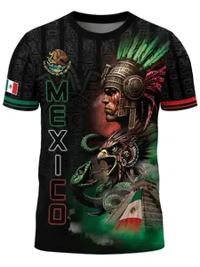 Aztec Warrior Eagle Heritage Cultural Shirt, Football Wear, Breathable Comfort, Party, Watch Games, Gift, Long Loose-Fit Cartoon Pattern