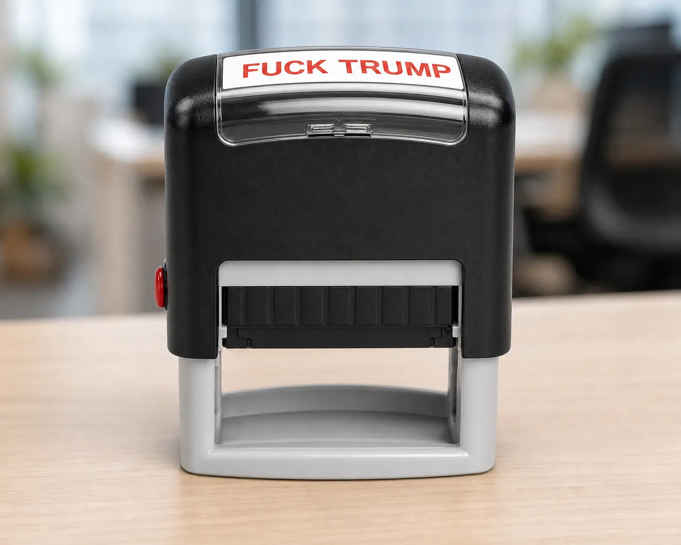 Fuck Trump Stamp - Self Inking Red Ink Stamp for Money, Office Supplies, Election Party Decorations, Novelty Gift, Trump Merchandise, Funny Political Office Supply (1 Pack)