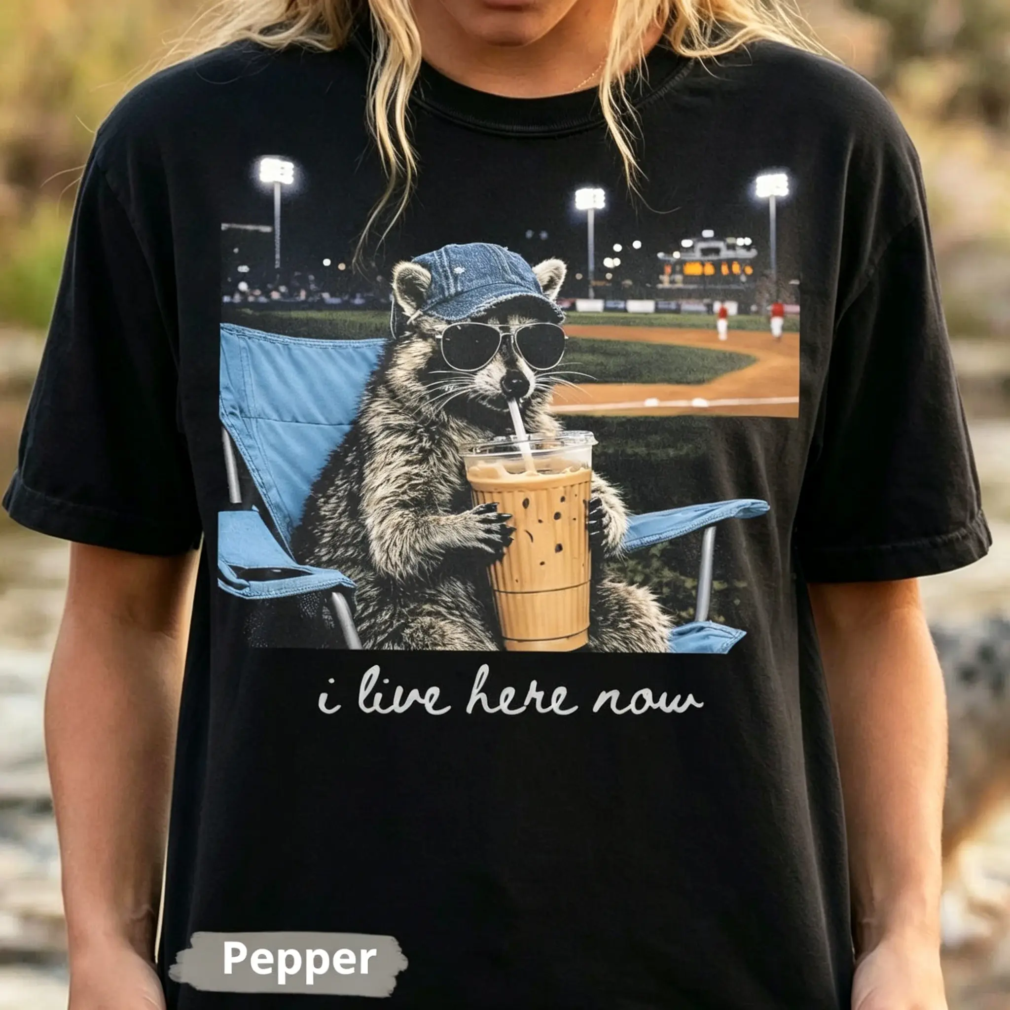 Comfort Colors Racoon Funny Ballfield Dark T Shirt, Only Baseball Mama Style TShirt, Softball Clipart T-Shirt, Travel Baseball Softball Tournament Gift, Softball Ball Mom Graphic Tee
