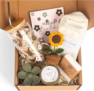 Birthday Gifts for Women, Self Care Gifts Baskets for Women, Care Package for Teen Girls, Her, Mom, Sister, Best Friend, Wife, Girlfriend, Coworker, Sending Sunshine Sunflower Gift Baskets