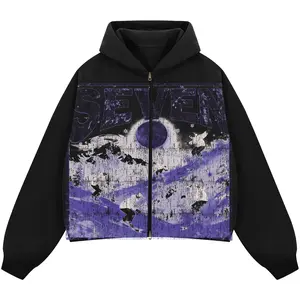 Snow Fun - ( Boxy Cropped Fleece Zip-up Hoodie