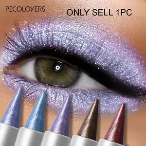 1PC Shimmering Sparkle Eyeshadow Pencil - Glitter Finish, Eye Makeup with Metallic Tube, Waterproof & Long Lasting, Pearlescent Powder Stick for Day to Night Looks, Glitter Duochrome Eyeshadow