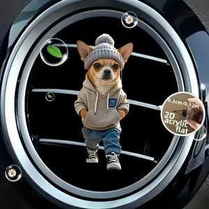 Car Vent Air Freshener Clip, Cute Dog Design, No Scent, Includes Two Odorless Sponge Sheets, Freshen Car Interior Without Fragrance