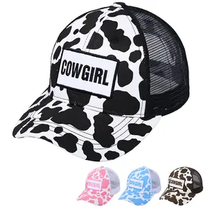 C.C Cowgirl in Cow Pattern Baseball Cap for Women baseball hat cowboy