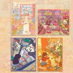 Adorable 3D House Decal Scenery Stickers, Cat Tailor Shop Stickers, Midnight Eating Scenes, Work From Home Theme, DIY Scrapbooking Sticker Pack