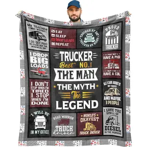 Trucker/Truck Driver Gifts for Men Blanket 60" x 50", Gifts for Truckers/Truck Drivers Men
