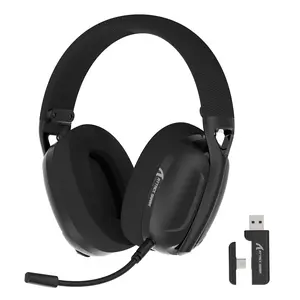 Mambasnake X Attack Shark L80 2.4GHz Gaming Headset for PS4, PS5, FPS Gamer, PC, Nintendo Switch with Noise Canceling Mic and Stereo Sound - Black