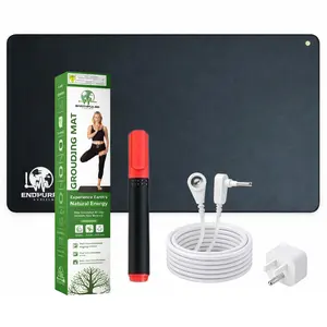 Grounding Mat for Desk & Floor – Conductive Carbon Earthing Pad with 15ft Cord | Non-Slip Wellness Mat for Relaxation, Sleep & Daily Routine (24x16 inch)