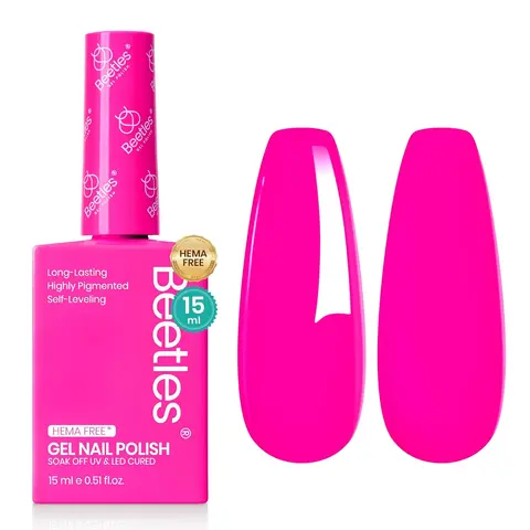 Beetles Hema-Free 15ML Gel Nail Polish, Neon-Pastel Shades (Pink, Green, Yellow), Flawless Glossy Soak-Off UV Formula, Compact Gel X At-Home Manicure, Ideal Birthday Gift for Adults Her, Nail Art Supplies