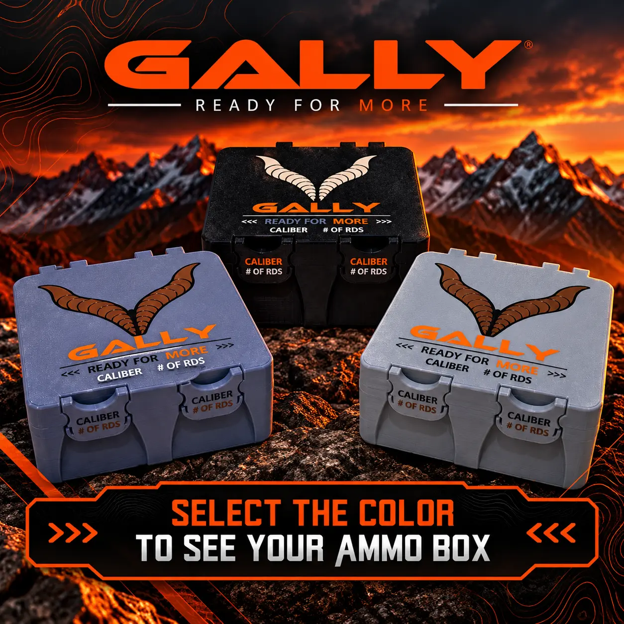 GALLY .357 SIG Ammo Storage Box — Pick Your Quantity & Color