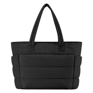Tote Bag for Women, Large Tote Bag with Zipper, Quilted Puffer Bag Gym Bag Beach Bag Handbag for Travel Work Women's Solid Color Quilted Puffer Tote Bag, Large CapacityShoulder Bag for Travel Work, CasualTrendy Versatile High-quality