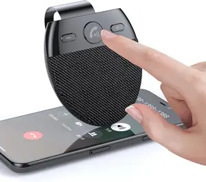 PQRQP Car Speakerphone Kit Bluetooth 5.0 Wireless Vehicle BT Handsfree with Mic Sun Visor Music Player for Enhanced Communication