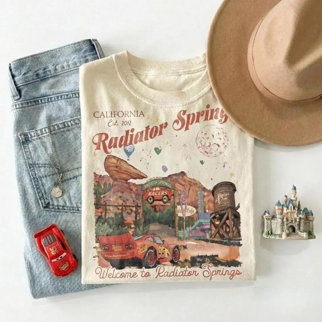 Radiator Springs Shirt, Mc Lightning Queen Disneylan Tee, Retro Cars Family Shirt, WDW Vacation Shirt, WDW Magic Kingdom Shirt
