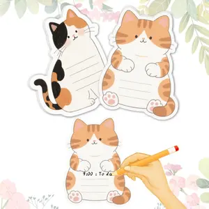 100pcs Cat Character Sticky Notes, Chubby Cat Designs, Fun Stationery for School & Office,Perfect for Cat Fans & Daily Planning,Kawaii Memo Pads for Desk Decor & Reminders