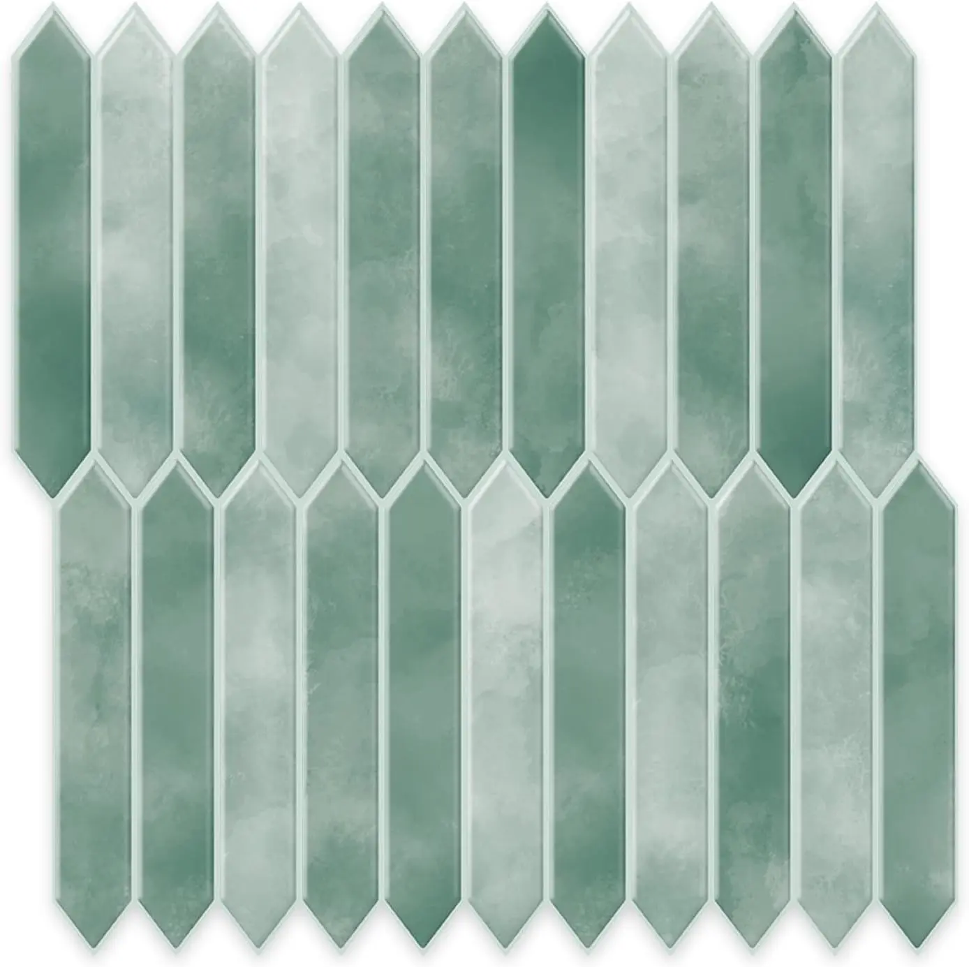 10 Sheets Thicker Peel and Stick 12"x12" Wall Tiles, Hexagon Look Backsplash for Kitchen and Bathroom, Light Green