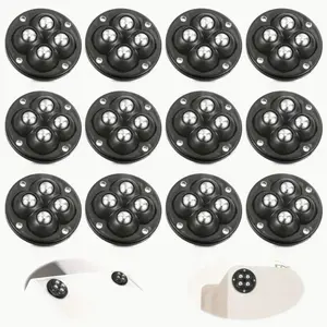 12pcs Self-Adhesive Swivel Wheels, Mini Universal Belt Wheel Casters, 360 Degree Rotation, Kitchen Appliance, Small Furniture, Furniture Moving Wheel