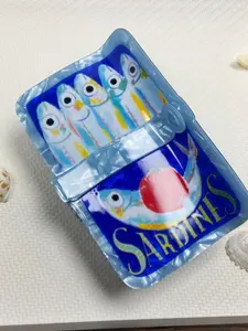Cute Sardine Can Hair Clips, Fun Sardine Can Shape, Large and Medium Sizes Available, Cartoon Food Design, Women's Casual Party Accessories
