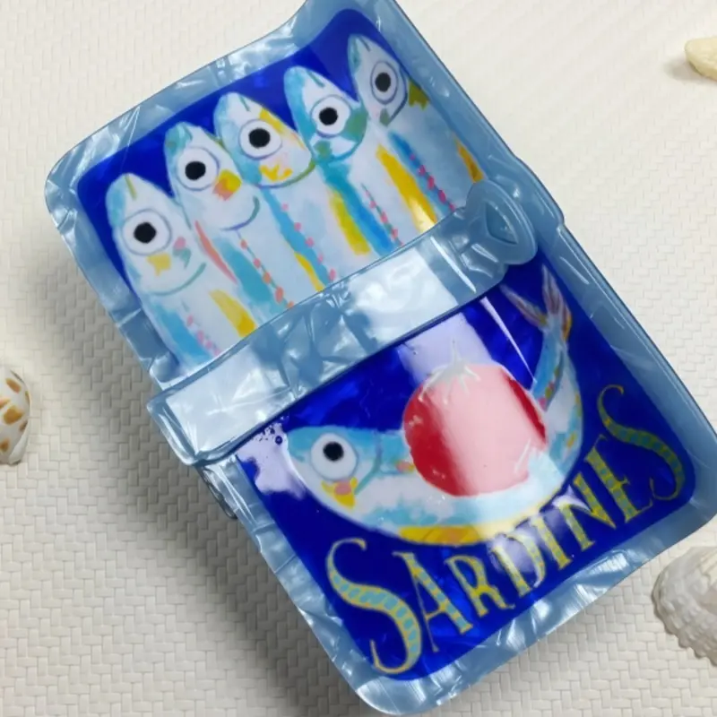 Cute Sardine Can Hair Clips, Super Cute Clips, Fun Sardine Can Shape, Large and Medium Sizes Available, Cartoon Food Design, Women's Casual Party Accessories, Flat Hair Clips, Hair Claws