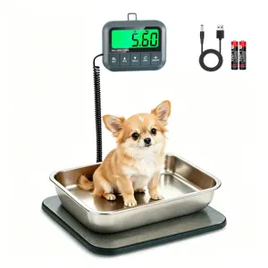 Digital Pet Weight Scale 440lb/200kg, Electronic Weighing Scale for Cat Dog Puppy Kitten, High Precision 10g/0.35oz Shipping Postal Scale,  Hold Tare Count Function, Luggage Package Parcel Small Business Courier
