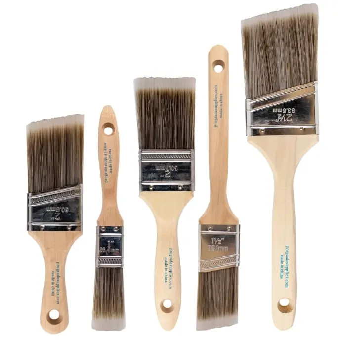 Pro Grade Paint Brushes, Paint Brush Set for Walls, Trim & Stain, 5-Piece