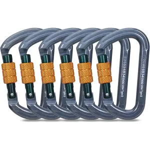 Auto Locking Climbing Carabiner Clips,Heavy Duty Asymmetrical Carabiner Connector  for Rappelling Gear Rescue Outdoor Projects  Leash