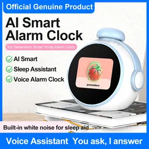 Ai Smart Clock with Chatgpt, Voice Wake-Up, Touchscreen, Rechargeable, Educational Gift for Kids Ages 3-15, 2.4g WiFi, 2.8 Inch Display, Multifunctional Alarm Clock