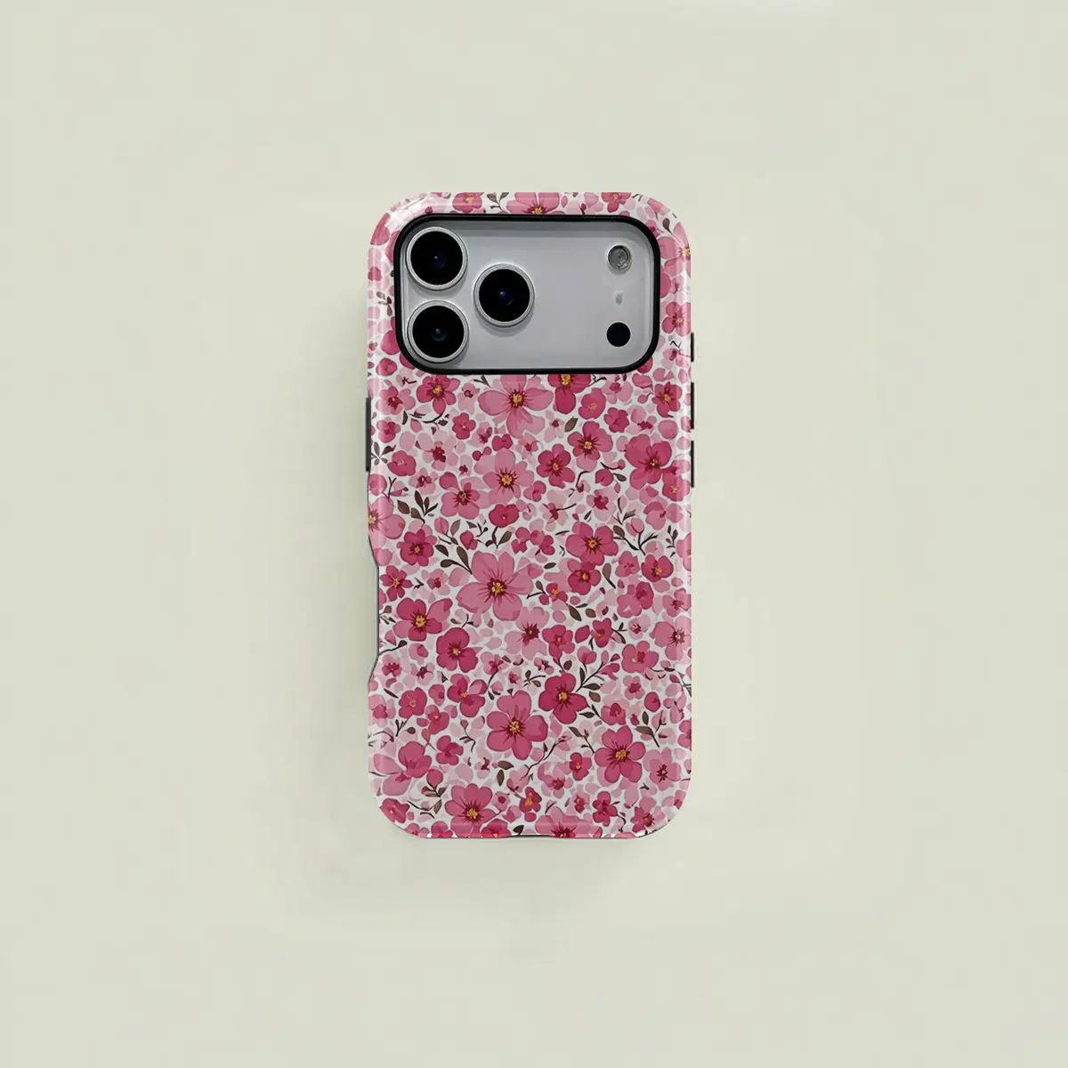 Cute pink watercolor-style floral pattern protective case, sturdy and durable 2-in-1 case, compatible with iPhone 17/16/15/14/13/12/11 Pro Max/Plus/Pro, and Samsung Galaxy S25/S24/S23 Ultra series. Simple and stylish phone case.