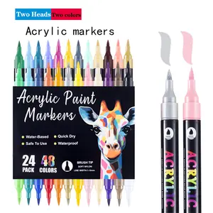 Acrylic Paint Marker Set, Acrylic Paint Pens, 24/48/72 Colors Dual Tip Markers for Rock Painting, Ceramic, Glass, Canvas, DIY Crafts, Easter Eggs