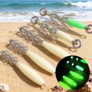 Large Dual-Layer Triple Octopus Hook, Deep Sea Octopus Clip Hook, Fishing Hook, 26g-80g Night Glow Octopus Hook