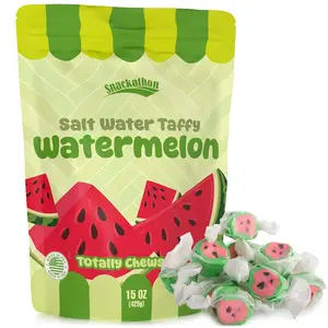 Snackathon Salt Water Taffy Single Flavor, Bulk Individually Wrapped Gourmet Candy, Soft & Chewy Sweet Treats, 15 oz Resealable Bag