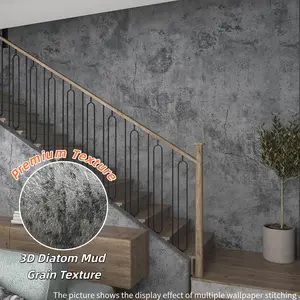 1pc Thickened Cement Wallpaper Sticker, 3D Diatomaceous Earth Texture, Self-Adhesive Wall Decal, Versatile Use for Home Decor, Kitchen, Table, Chair, Room Background
