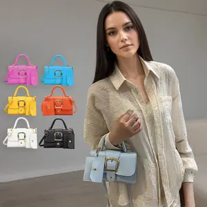 Women's Modern Crossbody Bag Square Top Handle Shoulder Bag PU Leather Handbag Chic Flap Closure Purse for Daily Commuter and Christmas Party