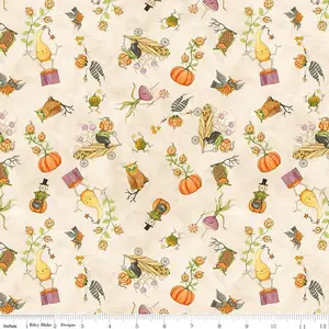 Fabric Riley Blake Cream Gourds Toss Ghoul Friends by the Quarter Yard C16051-CREAM