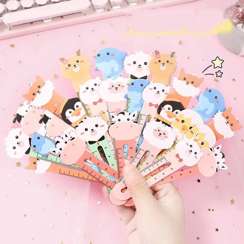 50pcs Cartoon Animal Bookmarks Set with Mini Ruler & Clips - Unique Creative Student School Supplies, Learning Aids, Classroom Gifts/Party Favors, Classroom Activities