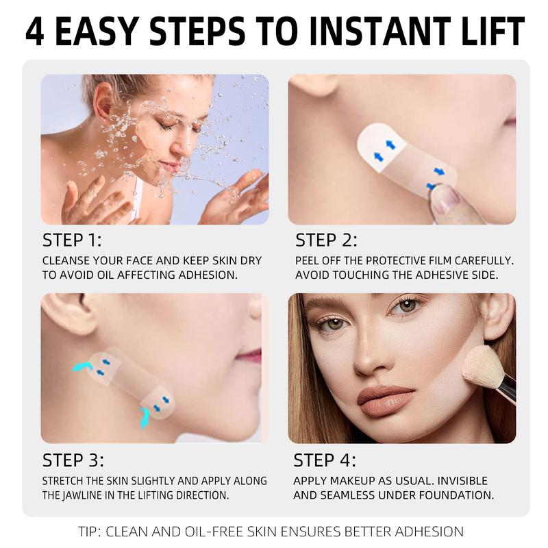 120 Pcs Invisible Face Lift Tape — Strong Adhesion, Breathable V-Line Lifting Strips for Jawline & Neck, Makeup-Safe | Holiday Gift Picks