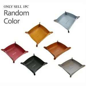 1pc Nordic Leather Storage Box Desktop Storage Tray - Can Be Used for Jewelry Cosmetics Keys And Other Storage