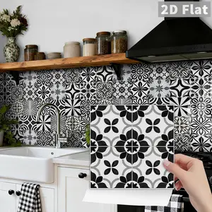 24pcs Geometric Pattern Stickers, Easy to Install, Residue Free, Removable Wall Tile Stickers, Suitable for Room Decor, Kitchen, Hallway