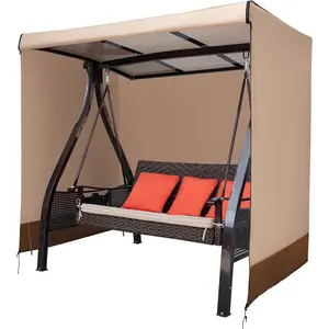 Outdoor Swing Cover 3 Triple Seater  Patio Swing Canopy Cover,Porch Swing Covers Replacement Hammock Cover 2 Seater Garden Furniture Swing Chair Protector Cover(86"*48"*67")