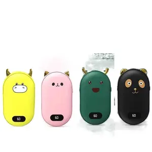 Winter Cute Pet Hand Warmer Power Bank 2-in-1 USB Charging Digital Display Mini Portable Baby Warmer Electric Heating