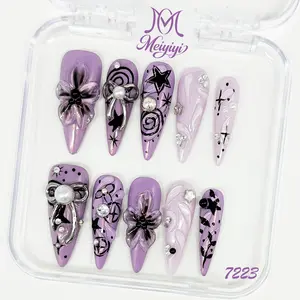 .DP.7223.Purple Sweet Cool Series Wearable Nails