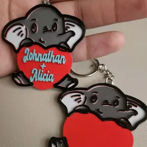 Personalized Elephant Heart Keychain – Cute Custom Love Gift